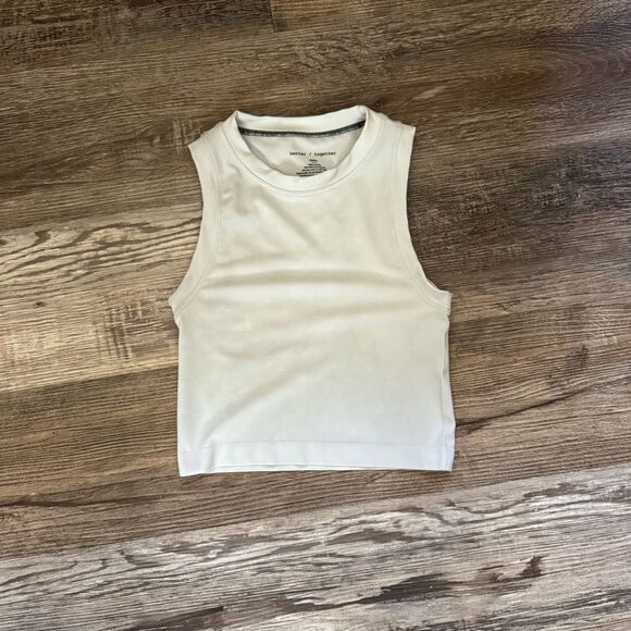 Better Together Silver Gray Crop Muscle Tank Top Size Small - Picture 1 of 3